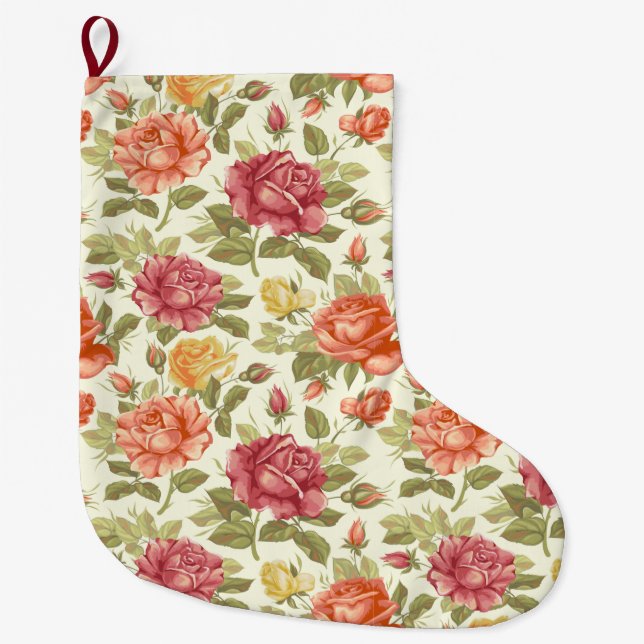 Grande Chaussette De Noël Floral (Devant)