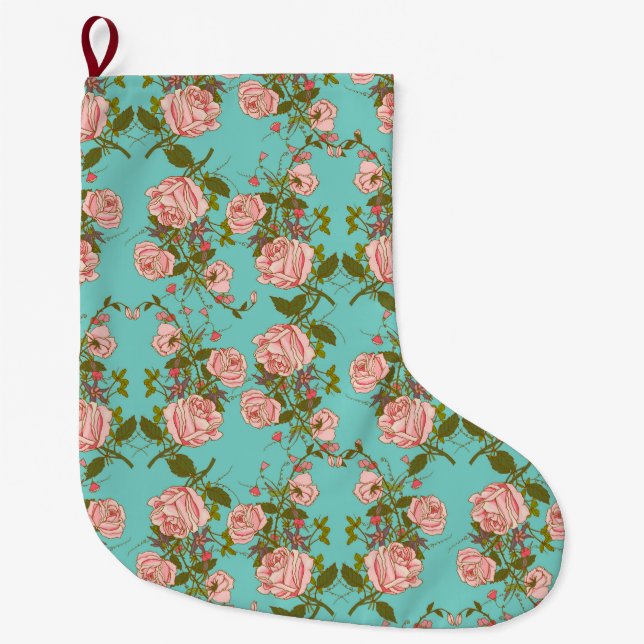 Grande Chaussette De Noël Floral (Devant)
