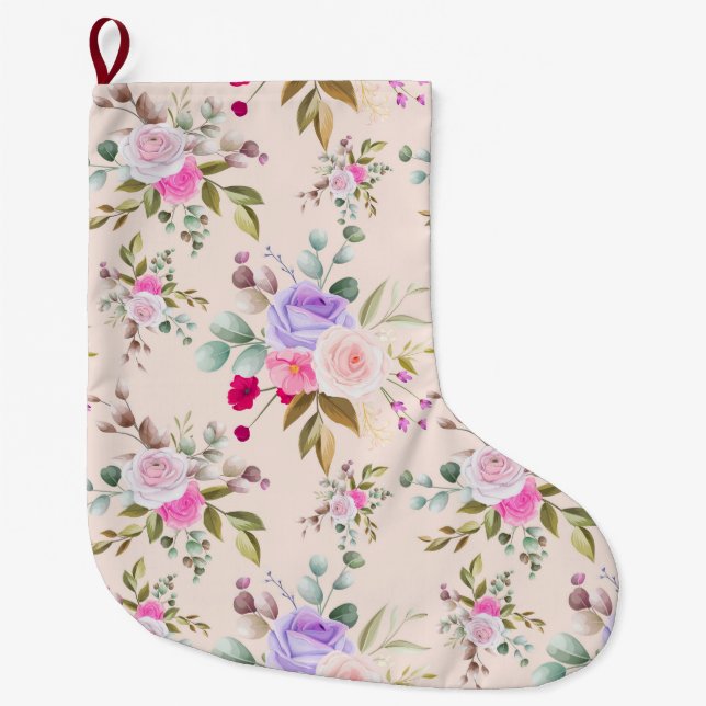 Grande Chaussette De Noël Floral (Devant)
