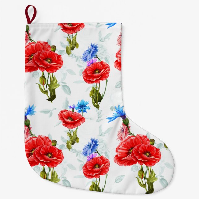 Grande Chaussette De Noël Floral (Devant)