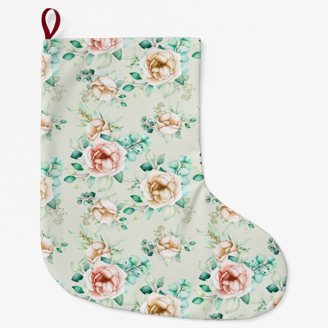Grande Chaussette De Noël Floral (Devant)