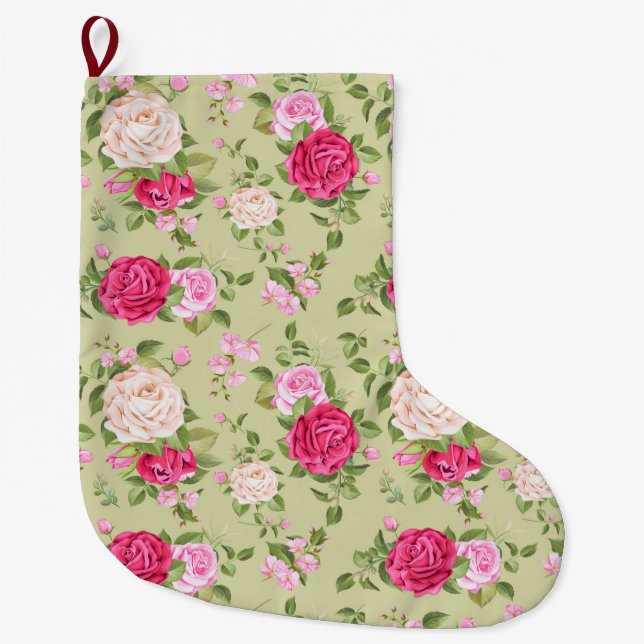 Grande Chaussette De Noël Floral (Devant)