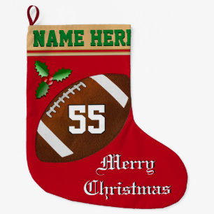 Grande Chaussette De Noël Football Christmas Stocker Nom, numéro, monogramm