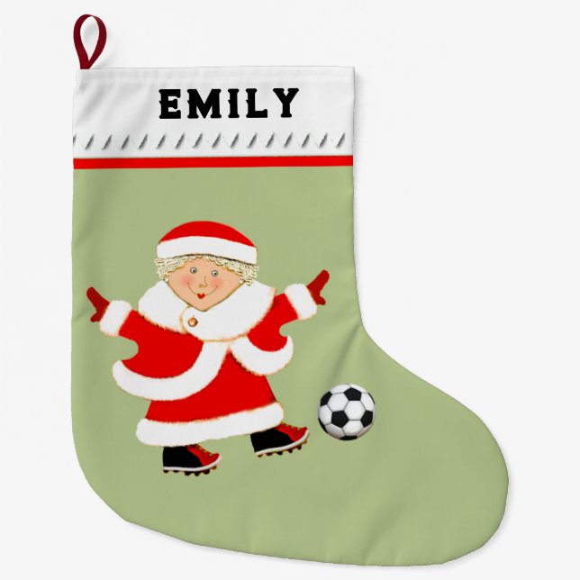 Grande Chaussette De Noël Football féminin (Devant)