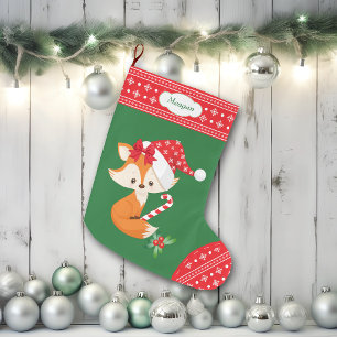 Grande Chaussette De Noël Fox et sucre de canne