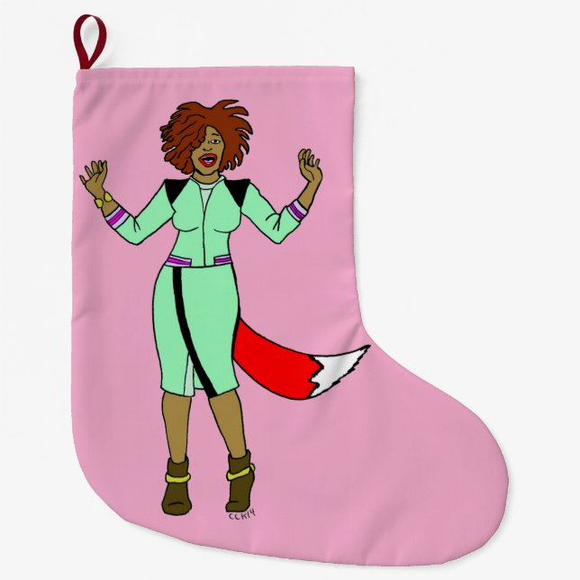 Grande Chaussette De Noël Foxy Girl (Devant)