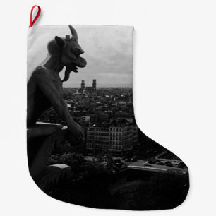 Grande Chaussette De Noël France vintage Paris Cathédrale Notre-Dame diable