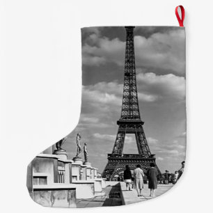 Grande Chaussette De Noël France vintage Paris tour Eiffel palais de Chaillo