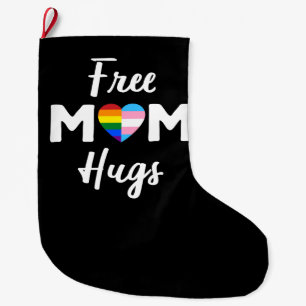 Grande Chaussette De Noël Free Mom Hugs II - Arc-en-ciel Fierté Gay Trans