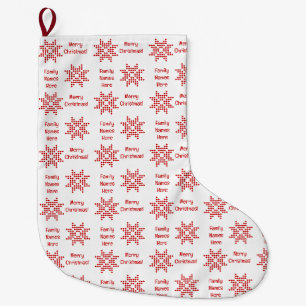 Grande Chaussette De Noël Fun Famille personnalisée Noël Rouge Poinsettia