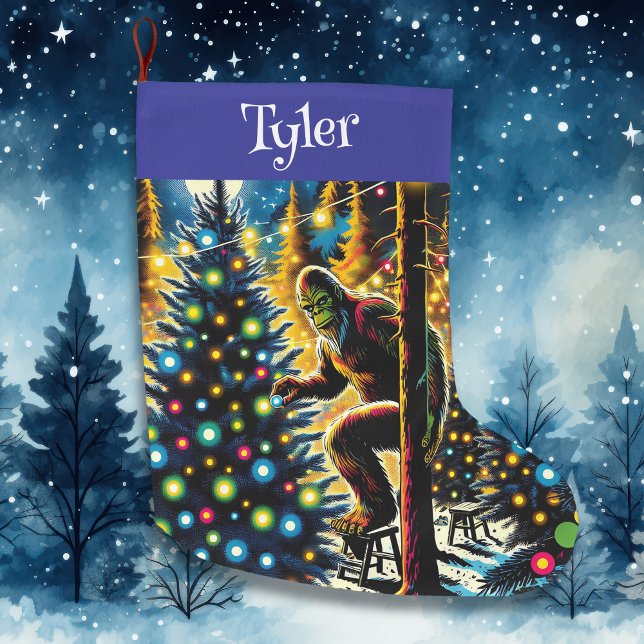 Grande Chaussette De Noël Funny Christmas Bigfoot Personnalisé (Créateur téléchargé)