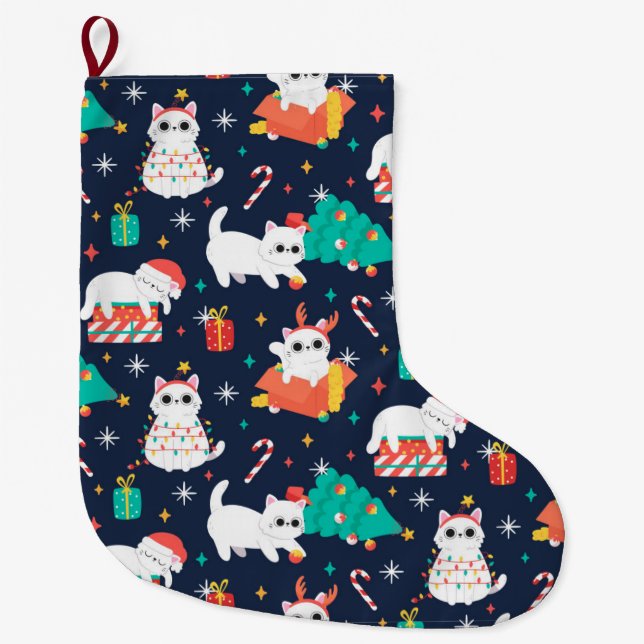 Grande Chaussette De Noël Funny Motif de Noël (Devant)