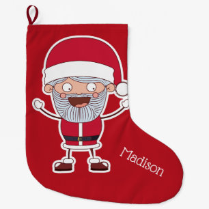 Grande Chaussette De Noël Funny Père Noël nom personnalisé Stockage de Noël