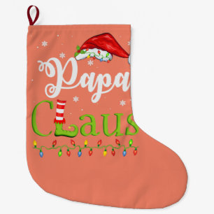 Grande Chaussette De Noël Funny Père Noël Papa Claus Famille de jumelage de 