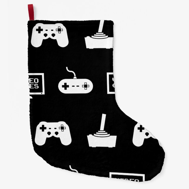 Grande Chaussette De Noël Gamer orienté de jeu vidéo de conception de jeu de (Devant)