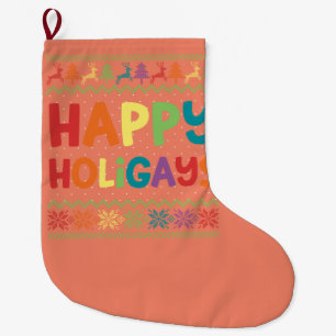Grande Chaussette De Noël Gay Christmas Funny LGBT Happy Holigays Rainbow