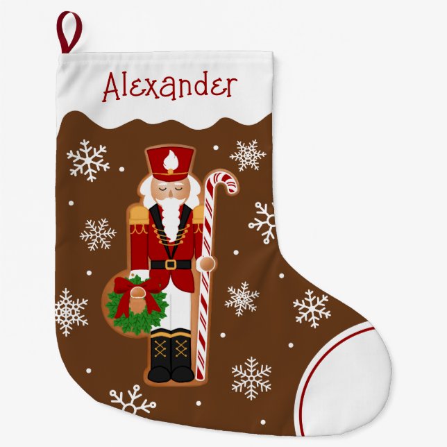 Grande Chaussette De Noël Gingerbread Nutcracker Soldier (Devant)