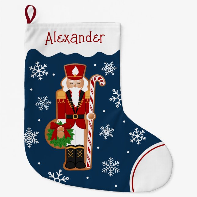 Grande Chaussette De Noël Gingerbread Nutcracker Soldier (Devant)