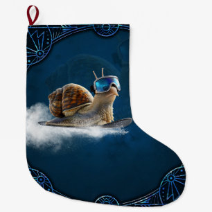 Grande Chaussette De Noël Glacière que le reste, l'escargot de snowboard.