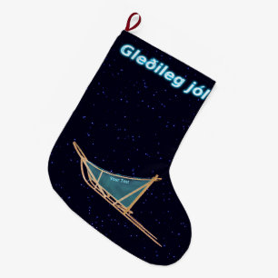 Grande Chaussette De Noël Gleðileg Jól - traîneau à chiens
