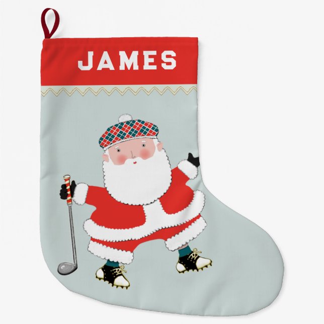 Grande Chaussette De Noël Golf personnalisé Grande réserve de Noël (Devant)