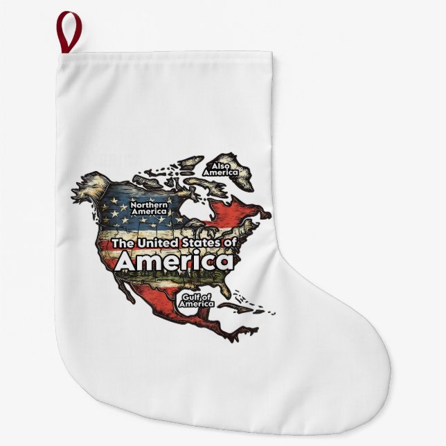 Grande Chaussette De Noël Golfe des États-Unis d'Amérique (Devant)