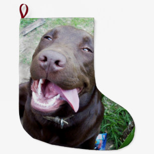 Grande Chaussette De Noël Goofy Delties : Chocolat Brown Labrador Puppy,