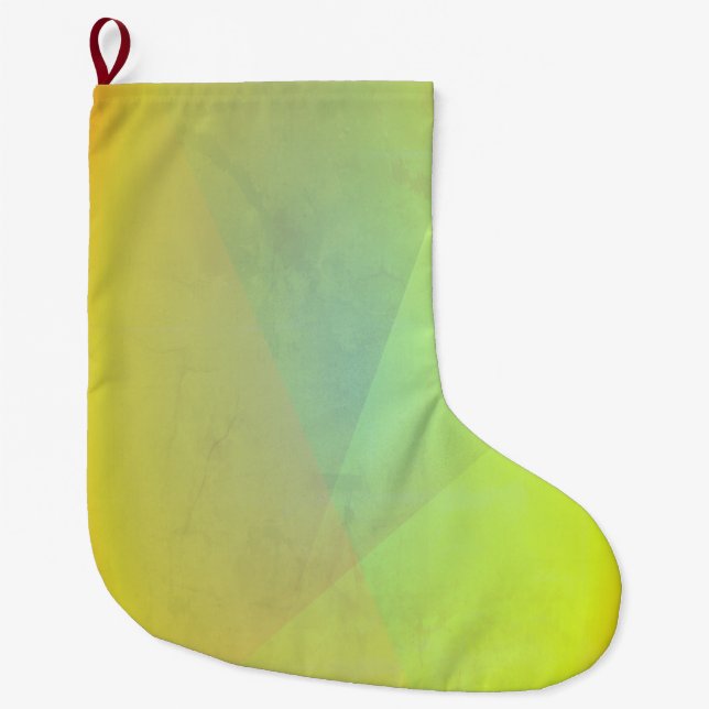Grande Chaussette De Noël Gradation géométrique jaune moderne (Devant)