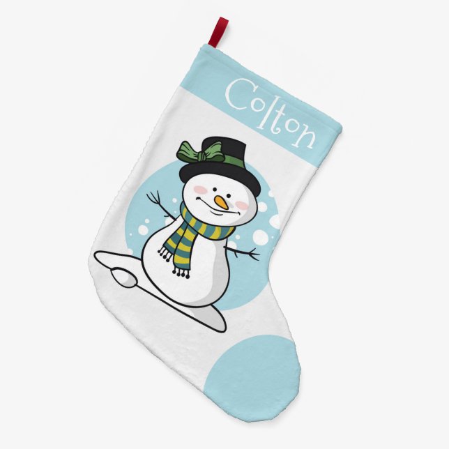 Grande Chaussette De Noël Grand Snowman de Noël Stocker (Devant (Accrochage))