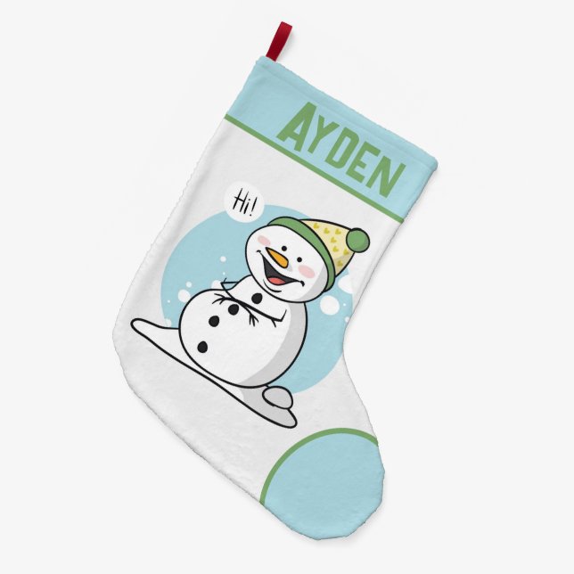 Grande Chaussette De Noël Grand Snowman de Noël Stocker (Devant (Accrochage))