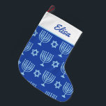 Grande Chaussette De Noël Grand stock Hanoukka de Menorah Bleu<br><div class="desc">Grand stock Hanoukka de Menorah Bleu</div>
