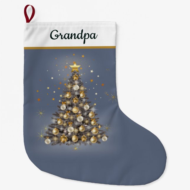 Grande Chaussette De Noël Grandad’s Festive Christmas Stocking – Blue (Devant)