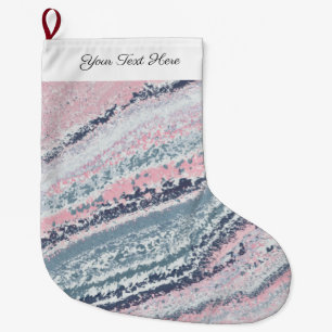Grande Chaussette De Noël Granit rose bleu gris marbre ardoise pierre