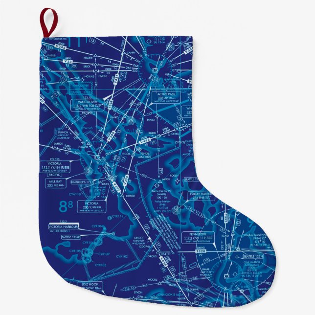 Grande Chaussette De Noël Graphique à basse altitude (Devant)