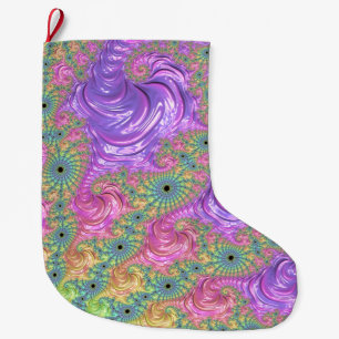 Grande Chaussette De Noël Groovy Trippy Boho Tonale de Bijou Arc-en-Ciel Fra
