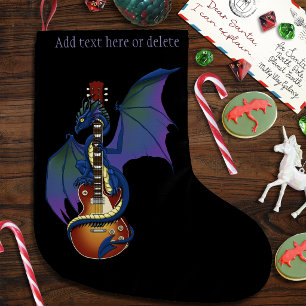 Grande Chaussette De Noël Guitare à explosion solaire Blue Dragon