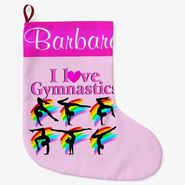 GRANDE CHAUSSETTE DE NOËL GYMNASTIQUES PERSONNALISÉS COUPÉS STOCKAGE DE NOËL (Devant)