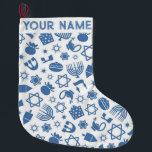 Grande Chaussette De Noël Hanoukka Chanukah Bleu moderne Noël juif<br><div class="desc">Hanoukah,  menorah,  décoration de maison,  décoration Hanoukka,  menorah colorée,  Décembre juif,  menorah stocké,  personnalisée,  festival de lumières, </div>