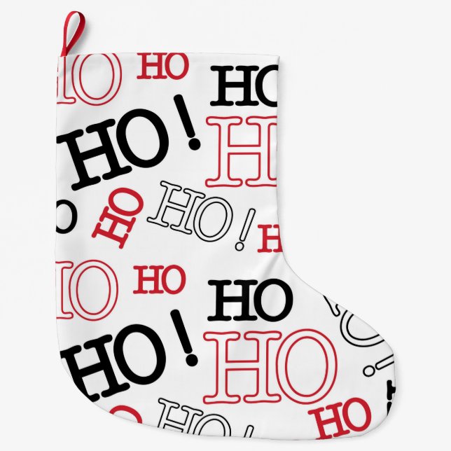 Grande Chaussette De Noël Ho Ho Ho (Devant)
