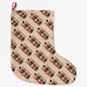 Grande Chaussette De Noël Huit servantes trayant Cut-Out de style 1