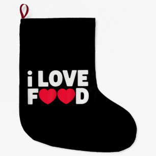Grande Chaussette De Noël I Love Food Funny Foodie Cadeau pour hommes