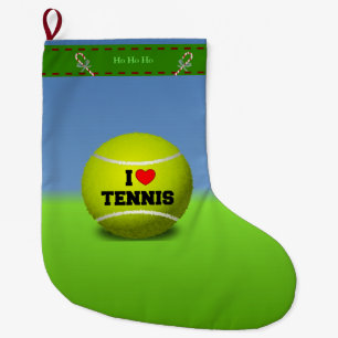 Grande Chaussette De Noël I Love Tennis