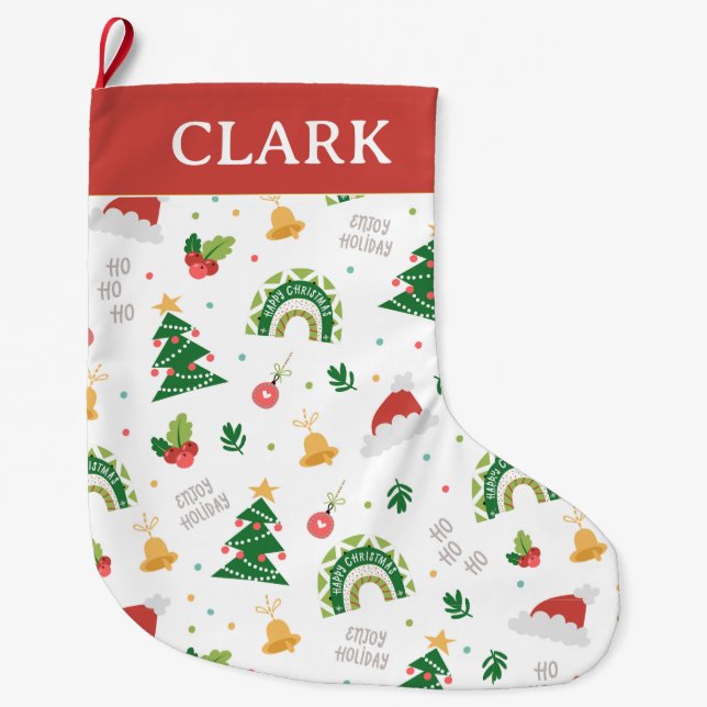 Grande Chaussette De Noël Illustrations de Noël élégantes et modernes (Devant)