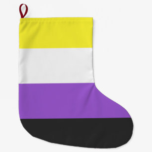 Grande Chaussette De Noël Indicateur Enby (Pride non binaire)