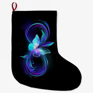 Grande Chaussette De Noël Infinité brillante avec papillon magique