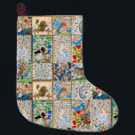 GRANDE CHAUSSETTE DE NOËL INSTRUMENTS DE MUSIQUE MÉDIÉVAL BESTIAIRE<br><div class="desc">Bestiaire médiéval jouant d'instruments de musique. Collage numérique par Bulgan Lumini ©</div>