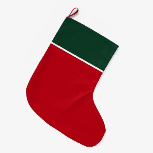 Grande Chaussette De Noël Invité rouge et vert personnalisé