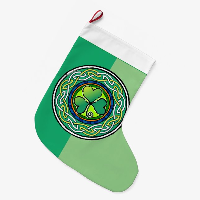 Grande Chaussette De Noël Irish shamrock (Devant (Accrochage))
