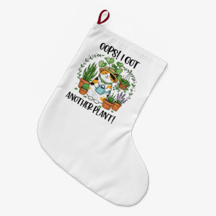 Grande Chaussette De Noël Jardinage Plantation Chat Oups J'Ai Encore Une Pla