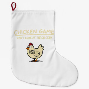 Grande Chaussette De Noël Jeu de poulet Ne regardez pas le poulet drôle de p